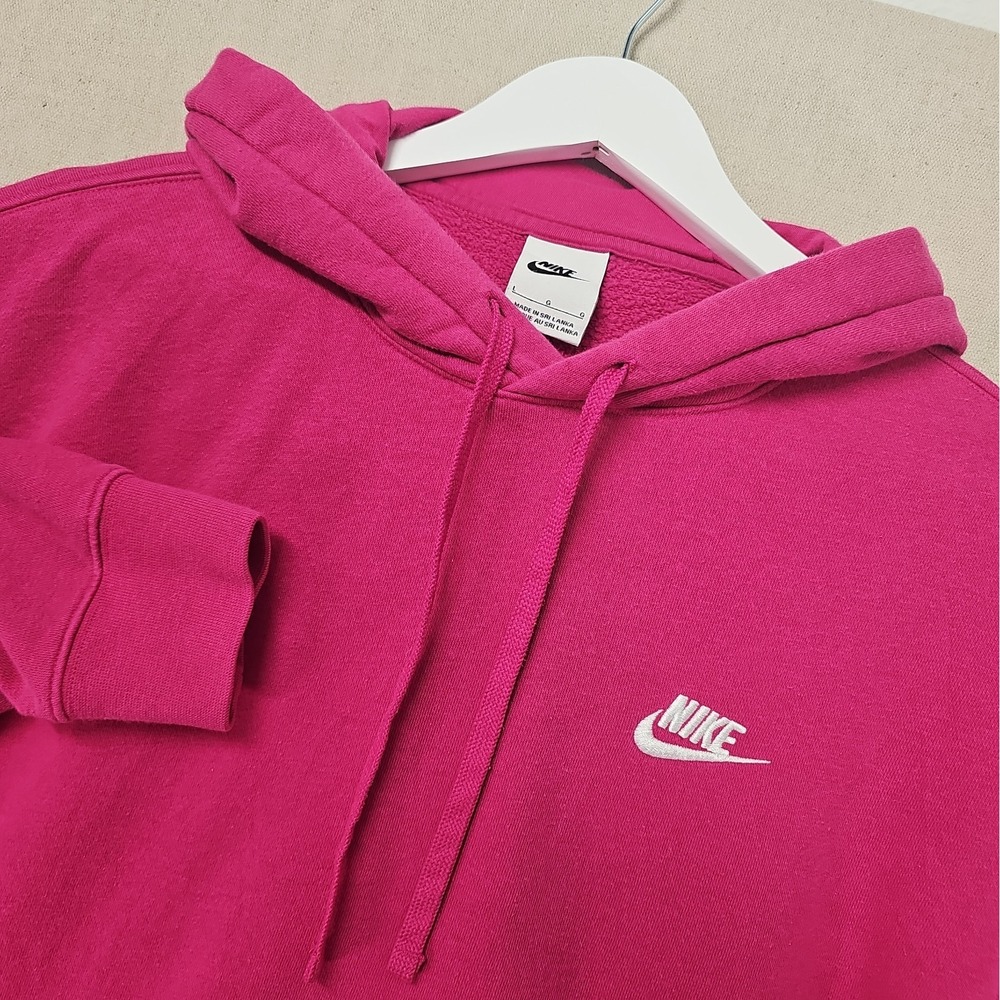 Nike Men's Large Pink Sportswear Club Fleece Pullover Hoodie Casual BV2654-615